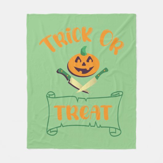 Couverture Polaire Tracer ou traiter les os croisés Halloween visage  (Devant)