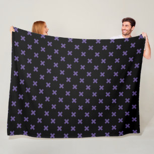 Couverture Polaire Traces croisées ultra violettes sur noir