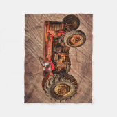 Couverture Polaire Tracteur rouge antique (Devant)