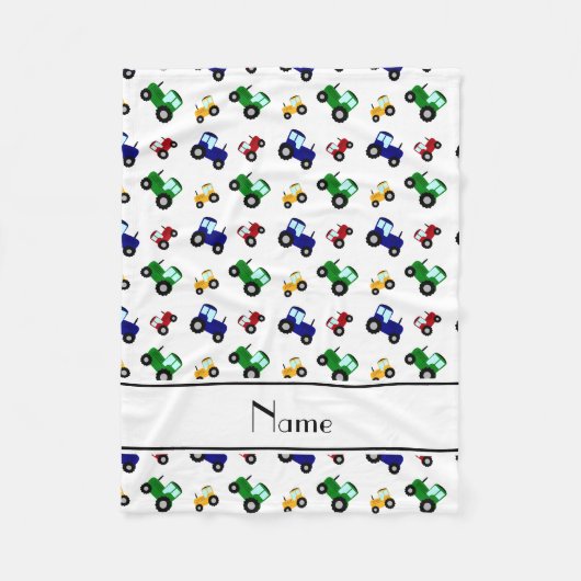 Couverture Polaire Tracteurs blancs nommés personnalisés (Devant)