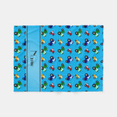 Couverture Polaire Tracteurs nommés personnalisés de bleu de ciel (Devant (Horizontal))