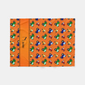 Couverture Polaire Tracteurs oranges nommés personnalisés (Devant (Horizontal))