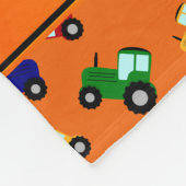 Couverture Polaire Tracteurs oranges nommés personnalisés (Coin)