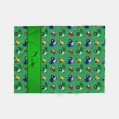 Couverture Polaire Tracteurs verts nommés personnalisés (Devant (Horizontal))