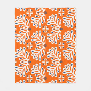 Couverture Polaire Tradition scandinave : Mosaïque florale ethnique.