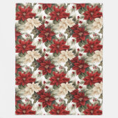 Couverture Polaire Traditional Blanket Red Poinsettia Holiday Style (Devant)