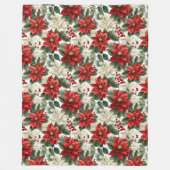 Couverture Polaire Traditional Blanket Red Poinsettia Winter Charm (Devant)