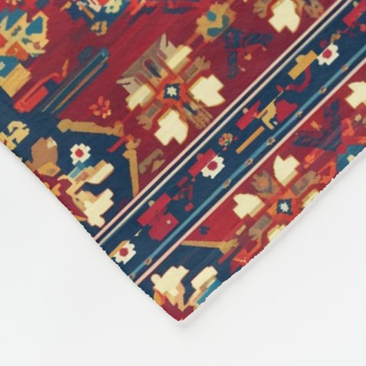 Couverture Polaire Traditional Kurdish geometric carpet pattern  (Coin)