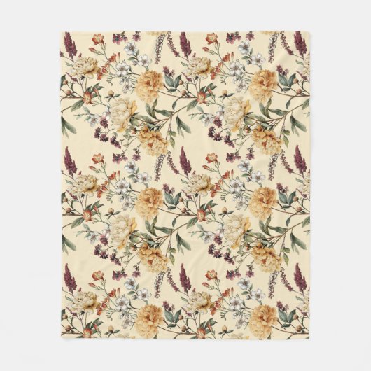 Couverture Polaire Traditional Peony Vintage Botanical Pattern (Devant)
