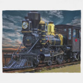 Couverture Polaire Train à vapeur noir Locomotive Railroad (Devant (Horizontal))