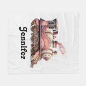 Couverture Polaire Train à vapeur rose Style Vintage (Devant (Horizontal))