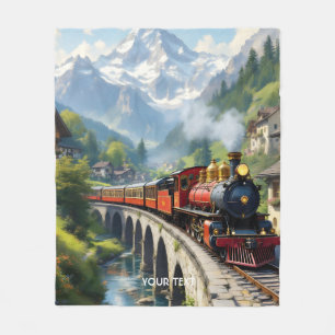 Couverture Polaire Train antique Imaginaire Crimson