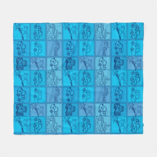 Couverture Polaire train et voiture (Devant (Horizontal))