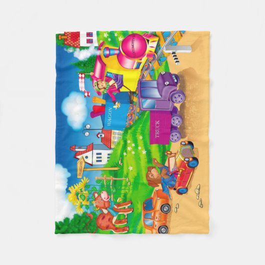 Couverture Polaire train et voiture (Devant)