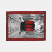 Couverture Polaire Train victorien de vapeur de cambuse rouge (Devant (Horizontal))