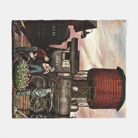 Couverture Polaire Train Yard Flower Garden par Stevan Dohanos (Devant (Horizontal))