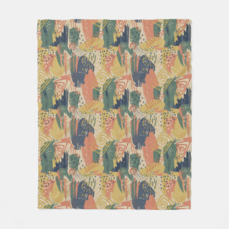 Couverture Polaire Traits de pinceau abstraits en terre cuite sauge e
