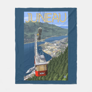 Couverture Polaire Tram affiche de Vintage voyage au-dessus de