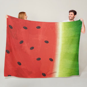 Couverture Polaire Tranche géante de pastèque à l'aquarelle mignonne