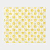 Couverture Polaire Tranches de citron lumineuses sur fond rayé (Devant (Horizontal))