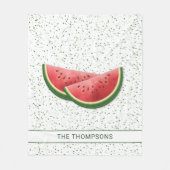 Couverture Polaire Tranches de fruit de pastèque et points verts avec (Devant)