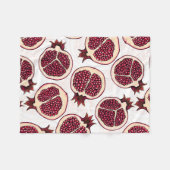 Couverture Polaire Tranches de grenade sur blanc (Devant (Horizontal))