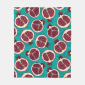 Couverture Polaire Tranches de grenade sur turquoise (Devant)