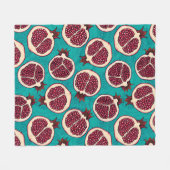 Couverture Polaire Tranches de grenade sur turquoise (Devant (Horizontal))