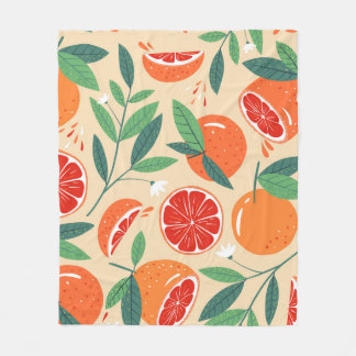 Couverture Polaire Tranches de pamplemousse, motif moderne sans soudu