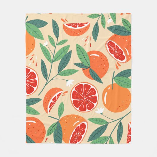 Couverture Polaire Tranches de pamplemousse, motif moderne sans soudu (Devant)