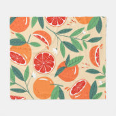 Couverture Polaire Tranches de pamplemousse, motif moderne sans soudu (Devant (Horizontal))