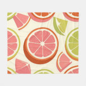 Couverture Polaire Tranches de pamplemousse orange citron vert vibran (Devant (Horizontal))