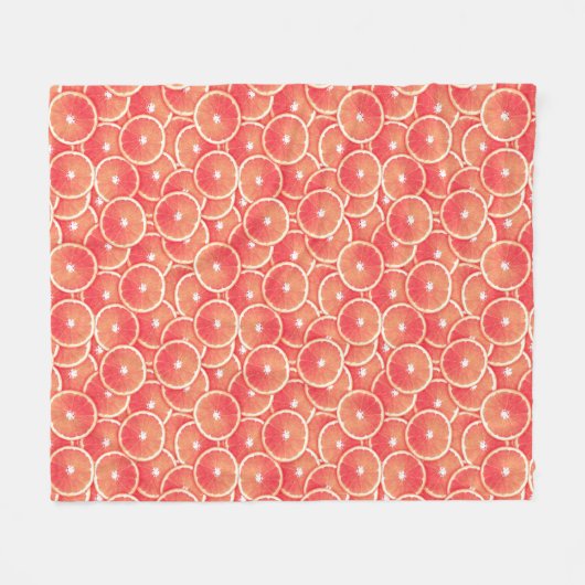 Couverture Polaire Tranches de pamplemousse rose (Devant (Horizontal))
