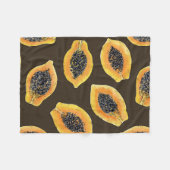 Couverture Polaire Tranches de Papaya sur brun foncé (Devant (Horizontal))