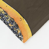 Couverture Polaire Tranches de Papaya sur brun foncé (Coin)