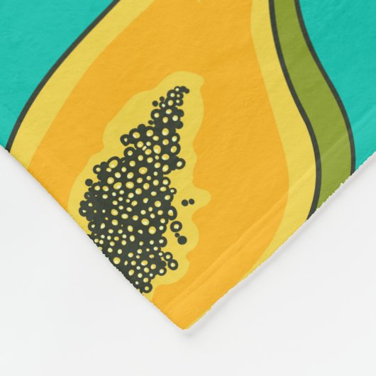 Couverture Polaire Tranches de papaye turquoise (Coin)