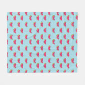Couverture Polaire Tranches de pastèque sur le motif turquoise (Devant (Horizontal))