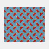 Couverture Polaire Tranches de pastèque sur un fond bleu vif (Devant (Horizontal))