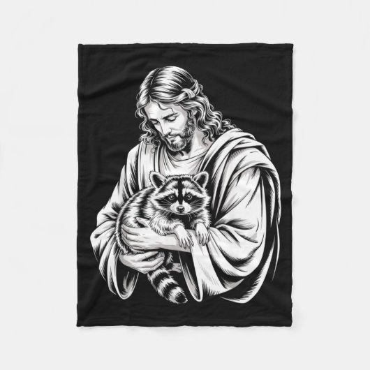 Couverture Polaire Trash Panda Jesus Raccoon Trashed Racoon Animal Ra (Devant)