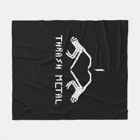 Couverture Polaire Trash Squelette Mains Coeur Classique (Devant (Horizontal))