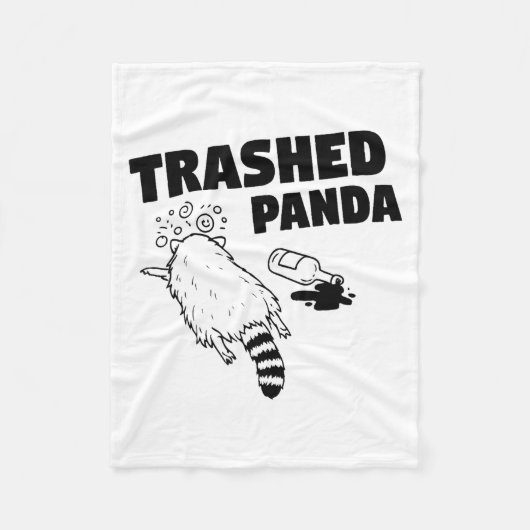Couverture Polaire Trashed Panda, Funny Drunk Raccoon, Funny Trash Pa (Devant)