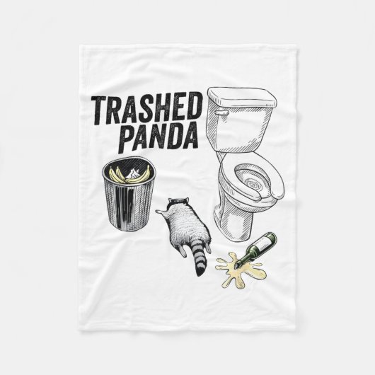 Couverture Polaire Trashed Panda, Funny Drunk Raccoon, Trash Panda Hu (Devant)