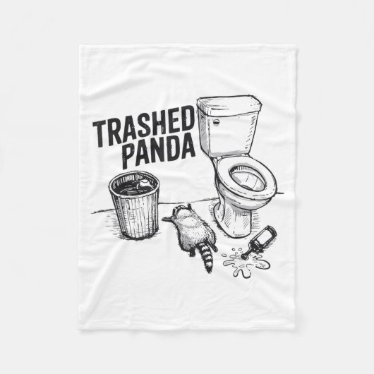 Couverture Polaire Trashed Panda Funny Drunk Racoon  (Devant)