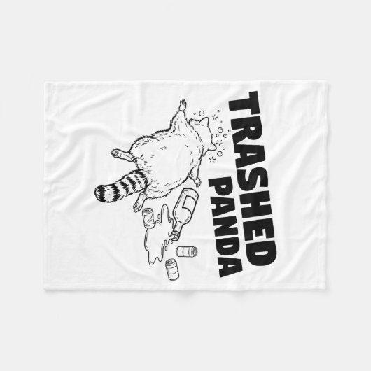 Couverture Polaire Trashed Panda Funny Drunk Racoon  (Devant (Horizontal))