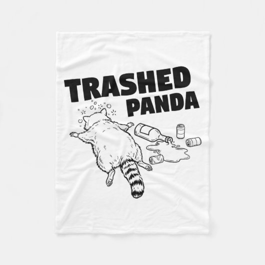 Couverture Polaire Trashed Panda Funny Drunk Racoon  (Devant)