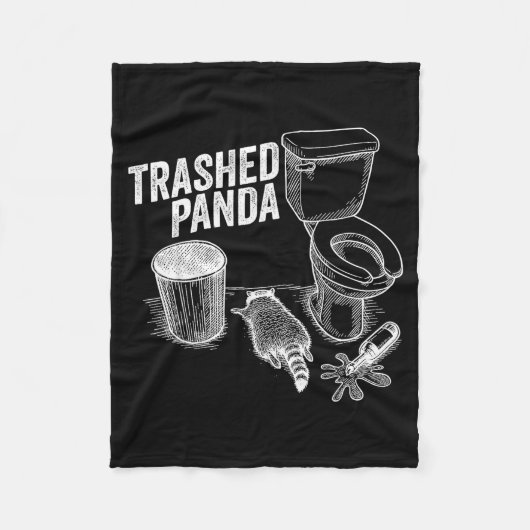 Couverture Polaire Trashed Panda Funny Drunk Racoon (Devant)