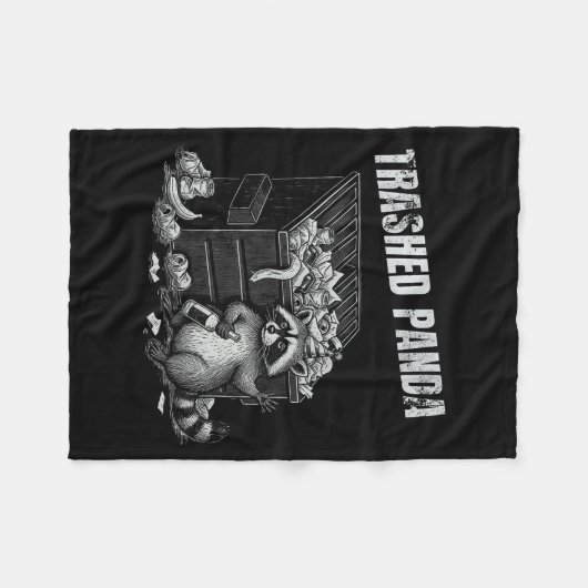 Couverture Polaire Trashed Panda Funny Drunk Racoon Cool Animals Grap (Devant (Horizontal))