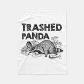 Couverture Polaire Trashed Panda Funny Drunk Racoon Gets Drunk Meme F (Devant)