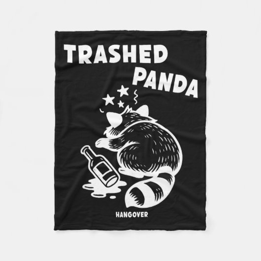 Couverture Polaire Trashed Panda Hangover Social Media Crazy Drunk Ra (Devant)