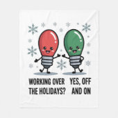Couverture Polaire Travailler pendant les fêtes Noël drôle plaisanter (Devant)